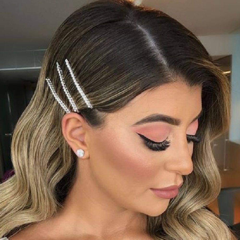 Silver Rhinestone Hair clips